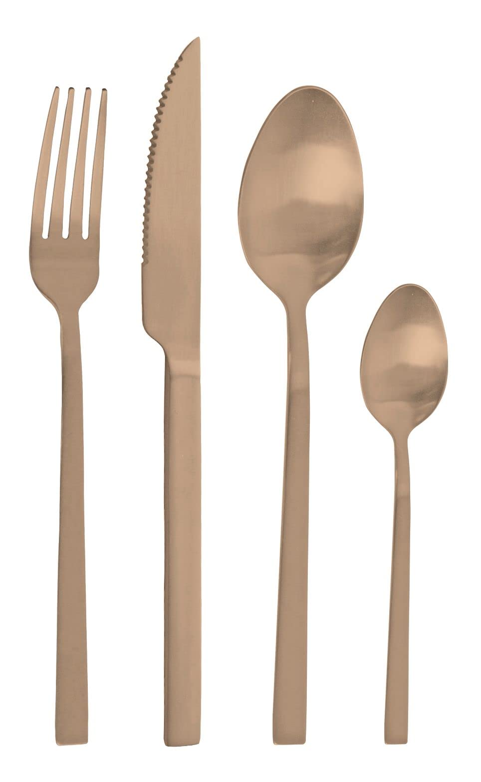 Pintinox Set da 24 Posate Serie Lucky Amber Satinato, Acciaio Inox Nichel free