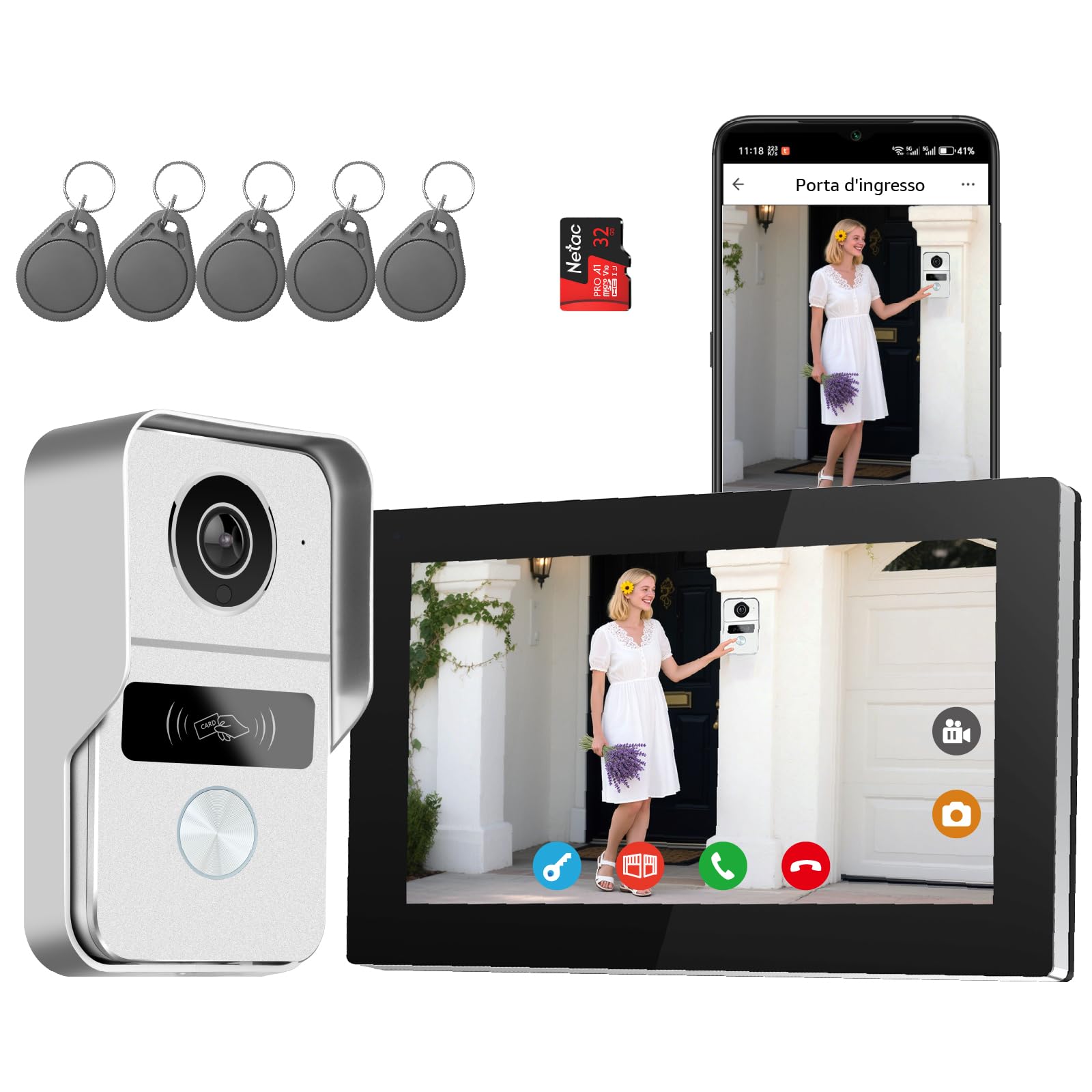 Honmidatek Sistema Videocitofono 2 Fili 1080p