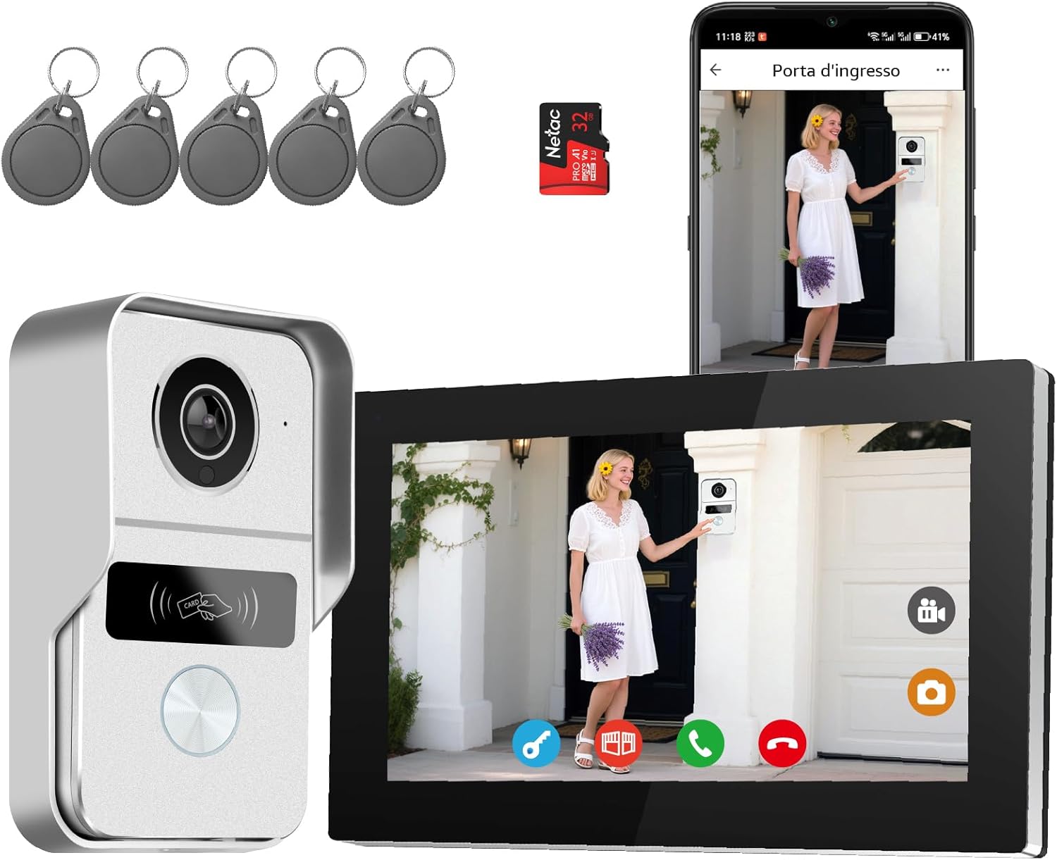 Honmidatek Sistema Videocitofono 2 Fili 1080p - immagine 1