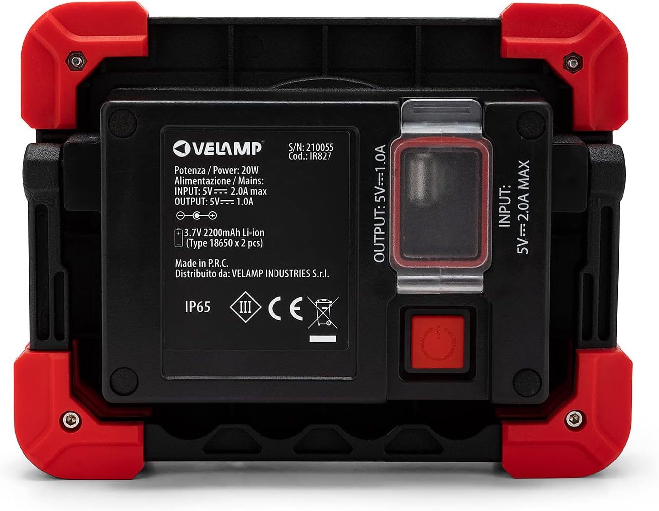 VELAMP Sauron Proiettore Ricaricabile LED 20W, Rosso - immagine 3