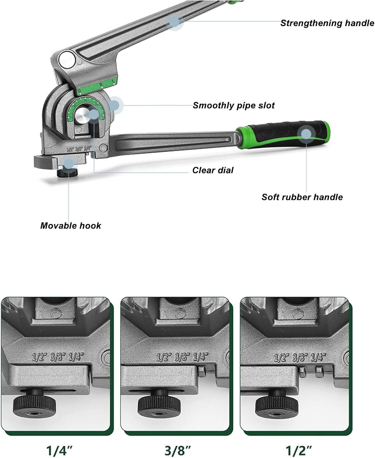 Piegatubi 3 in 1 per Rame e Alluminio 1/4 3/8 1/2 Pollice - immagine 4