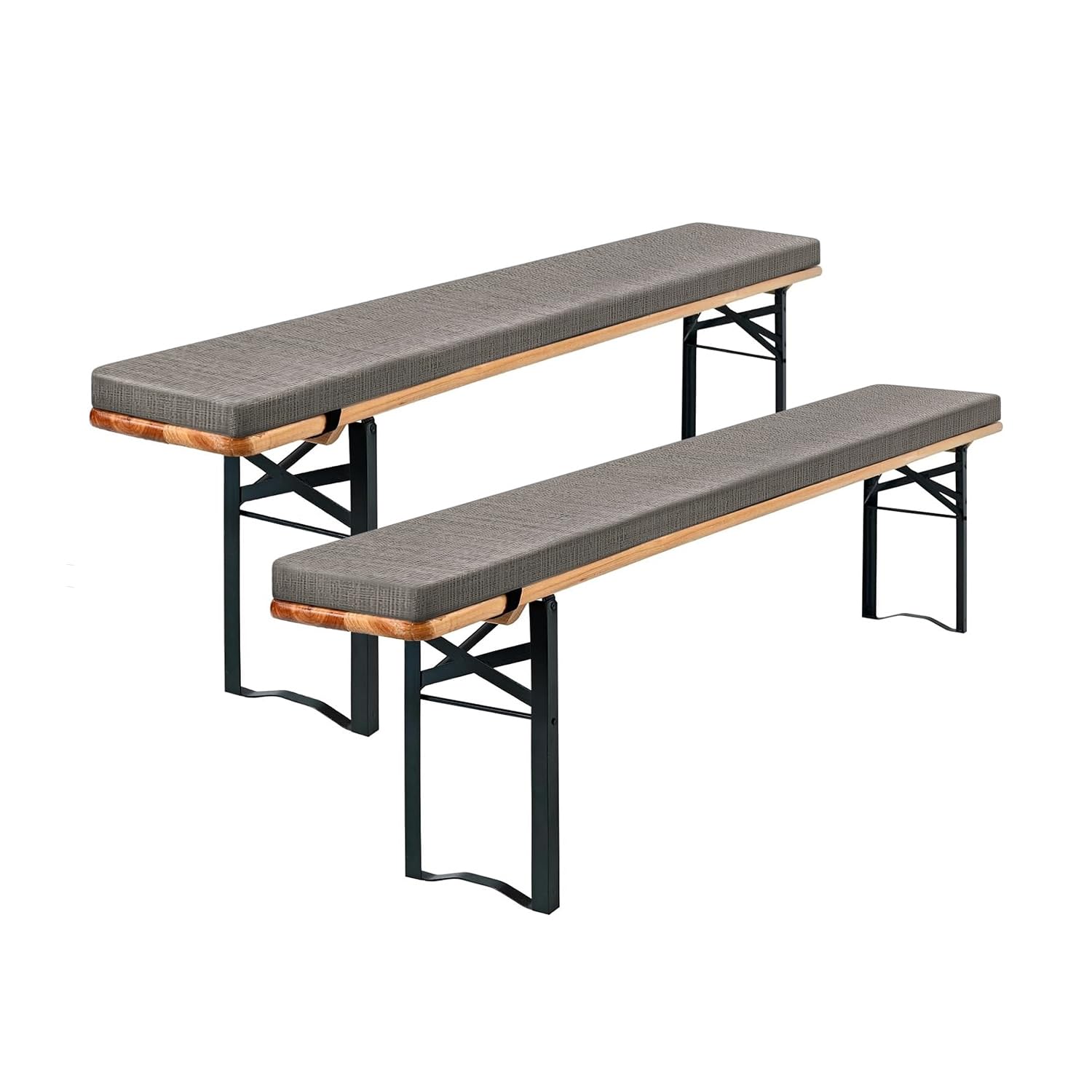 Ebeta 2 Cuscini per Panchina da Birra 220x25x3 cm, Caffè