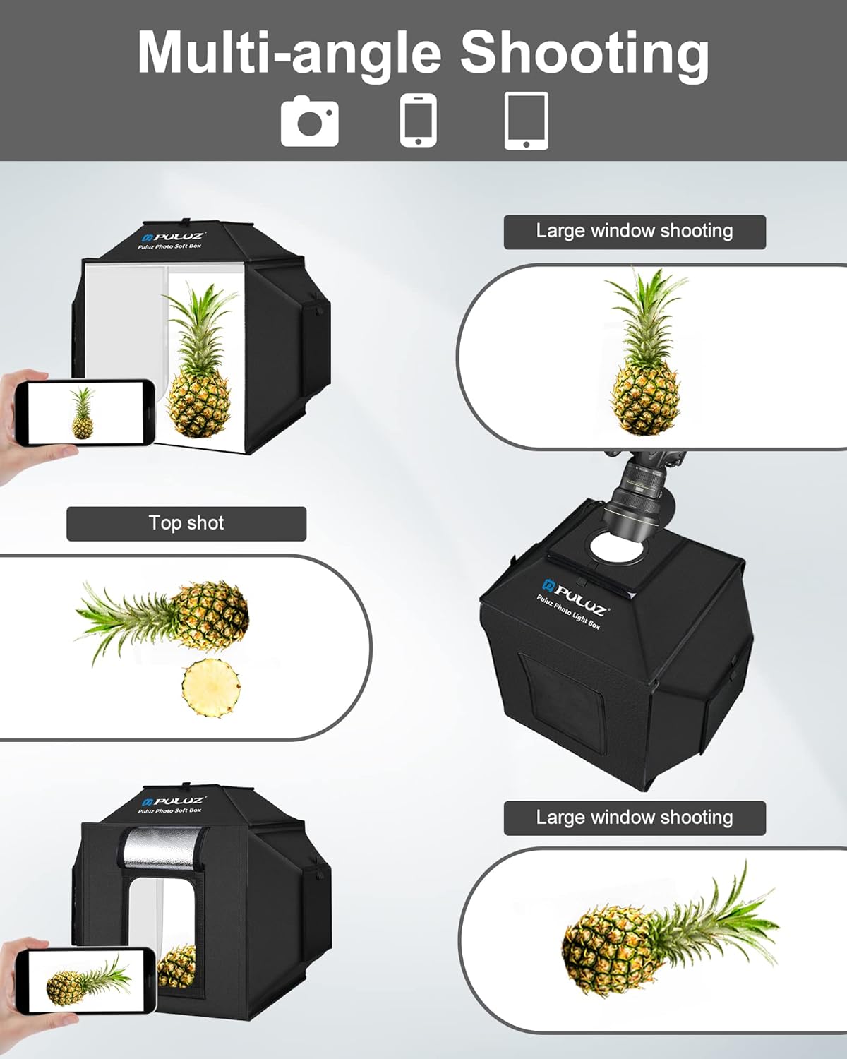 Puluz Upgrade Light Box & Softbox con 480 LED - immagine 4