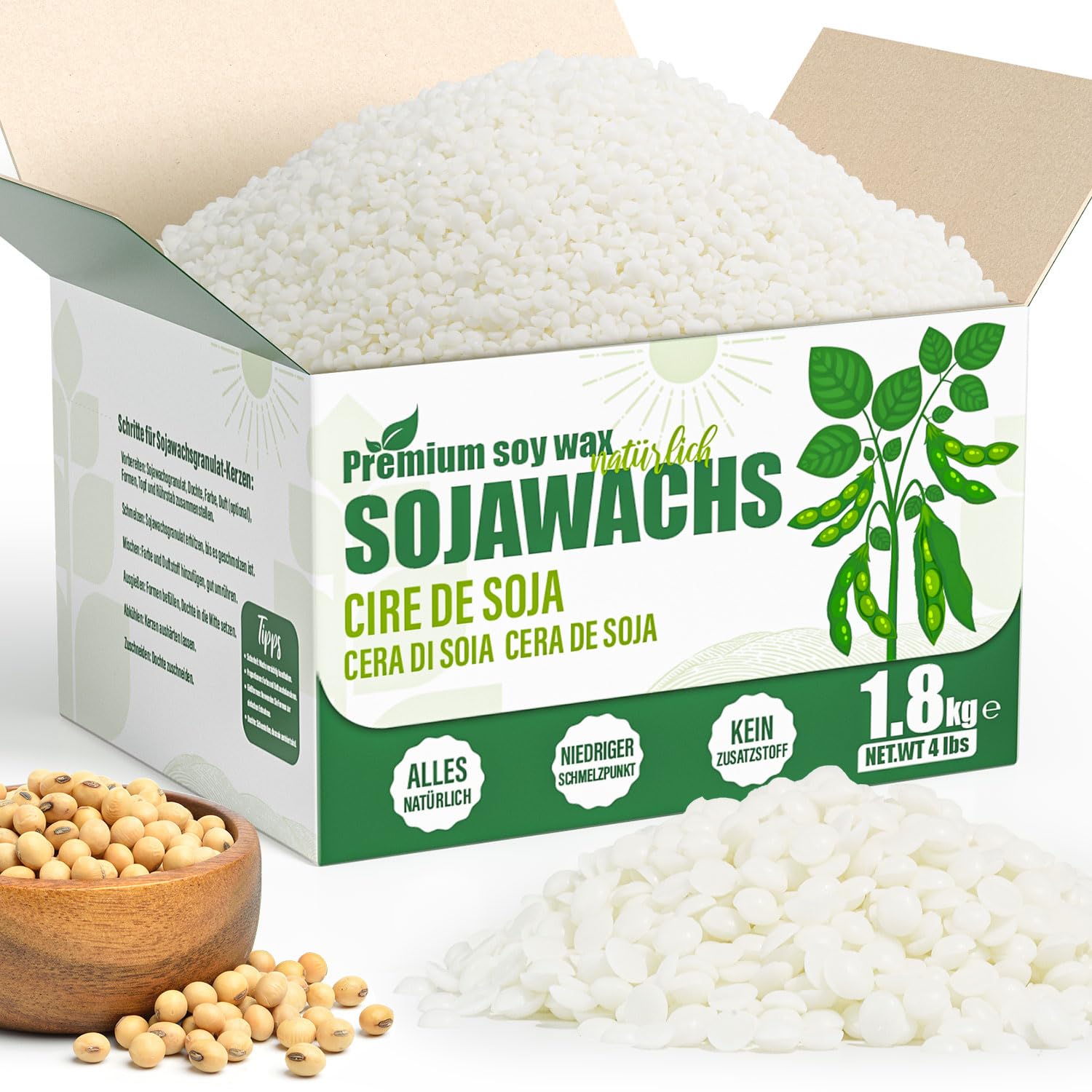 VEGISHINE Cera di Soia per Candele 2kg