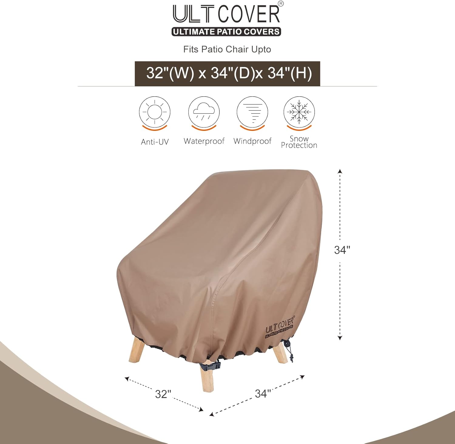 Ultcover Copertura Impermeabile per Sedia da Patio - immagine 2