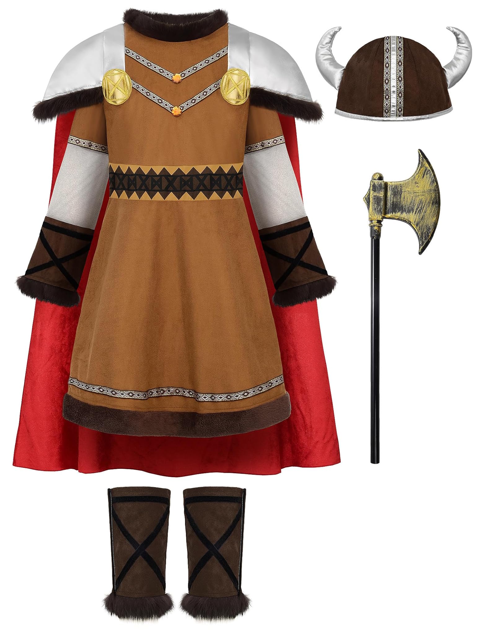 ReliBeauty Viking Costume da bambino vichingo