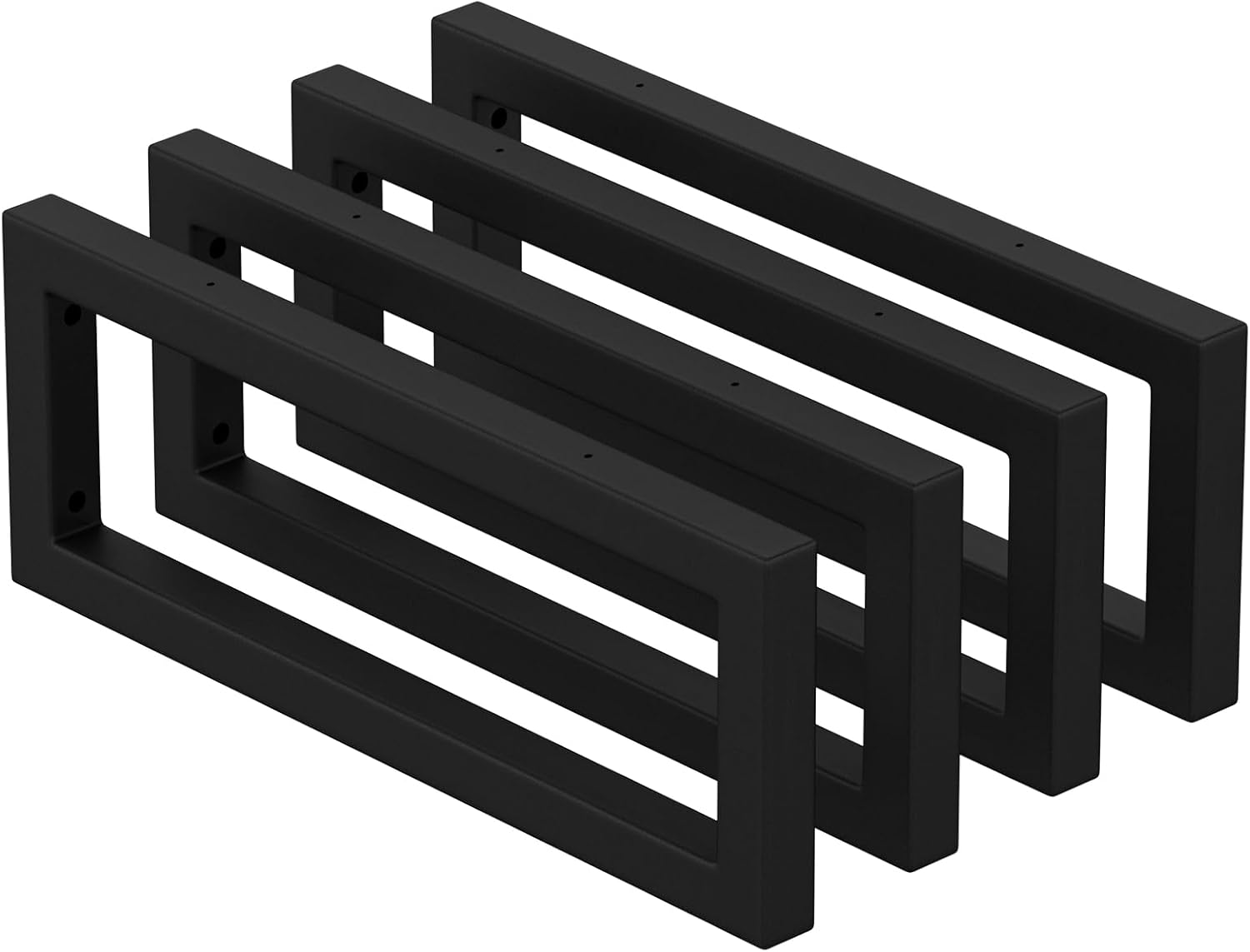 Mordx Set 4 Staffe da Parete 40x15cm, Nero - immagine 1