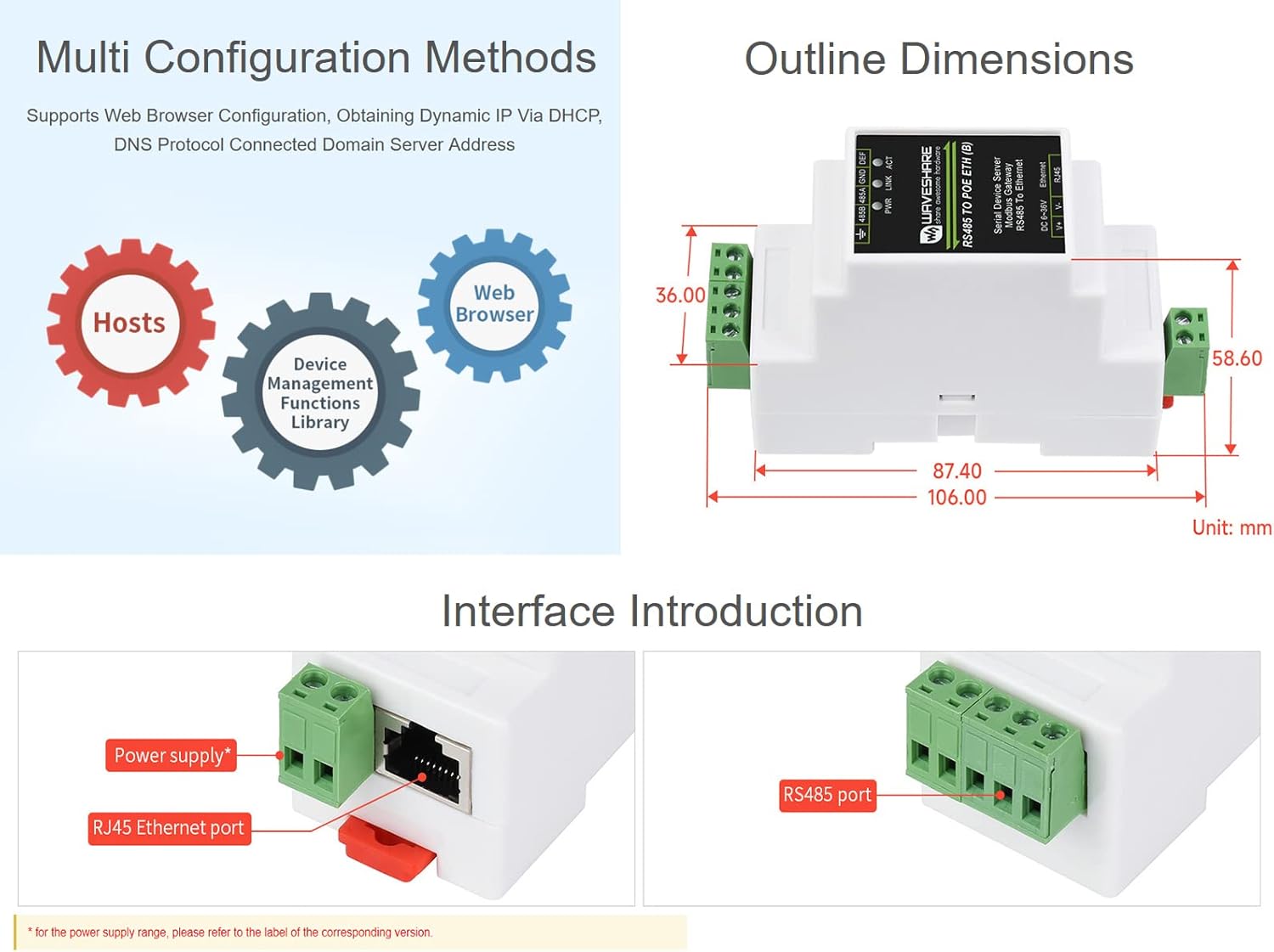 Server Seriale Industriale RS485 a Ethernet Modbus Gateway - immagine 7