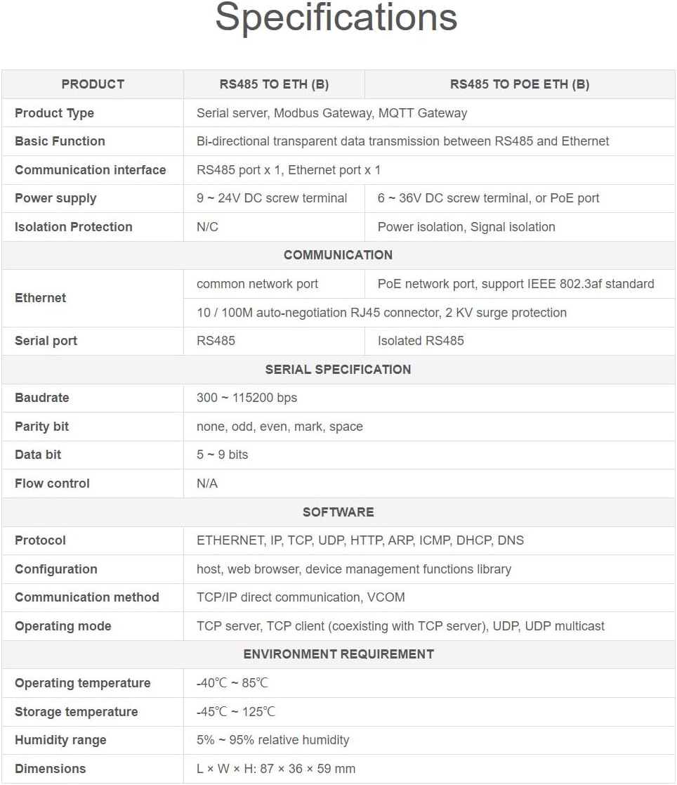 Server Seriale Industriale RS485 a Ethernet Modbus Gateway - immagine 8