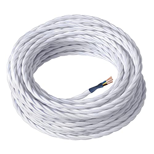 Amarcords Cavo Elettrico Tessile Trecciato 30m, Bianco