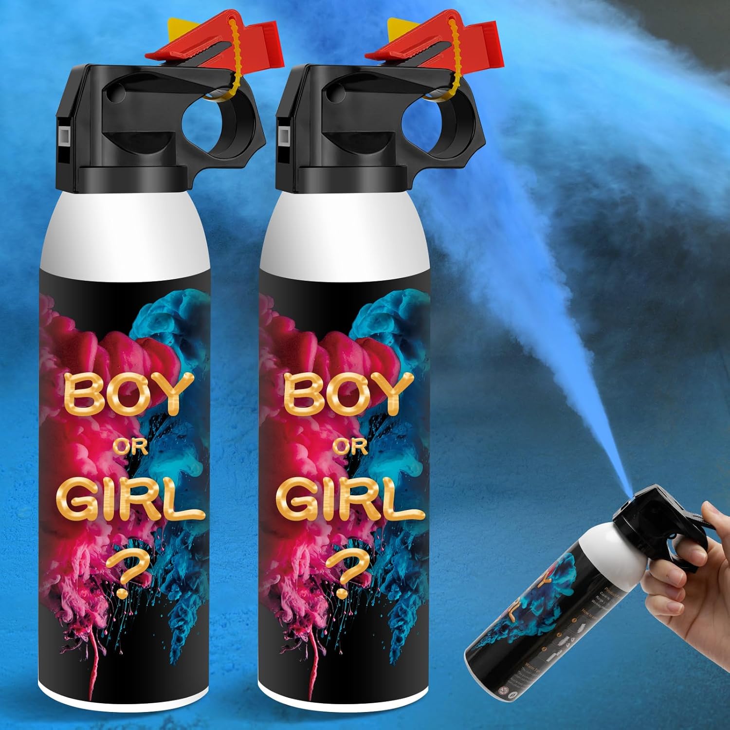 Risemart Gender Reveal Cannone Poppers (2 pezzi blu) - immagine 1