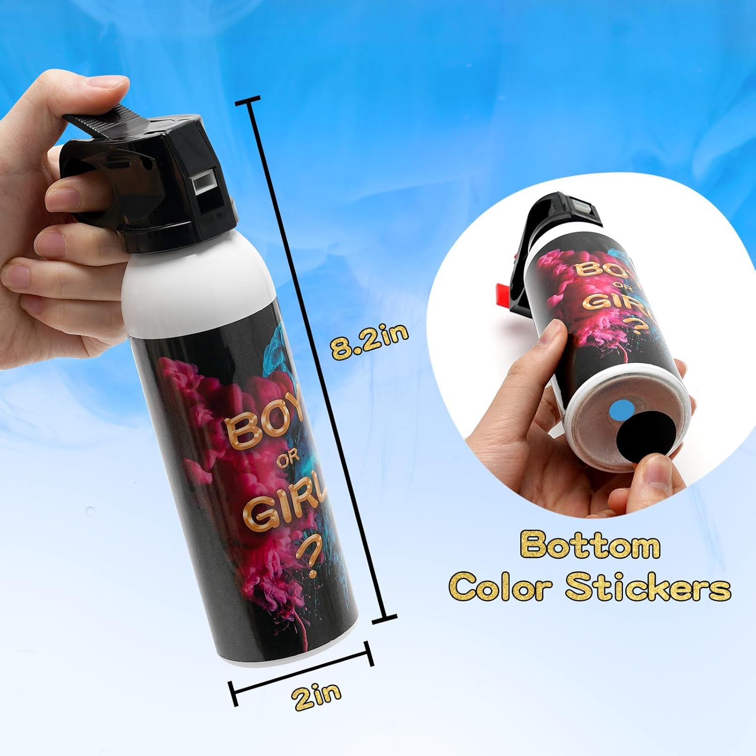 Risemart Gender Reveal Cannone Poppers (2 pezzi blu) - immagine 4