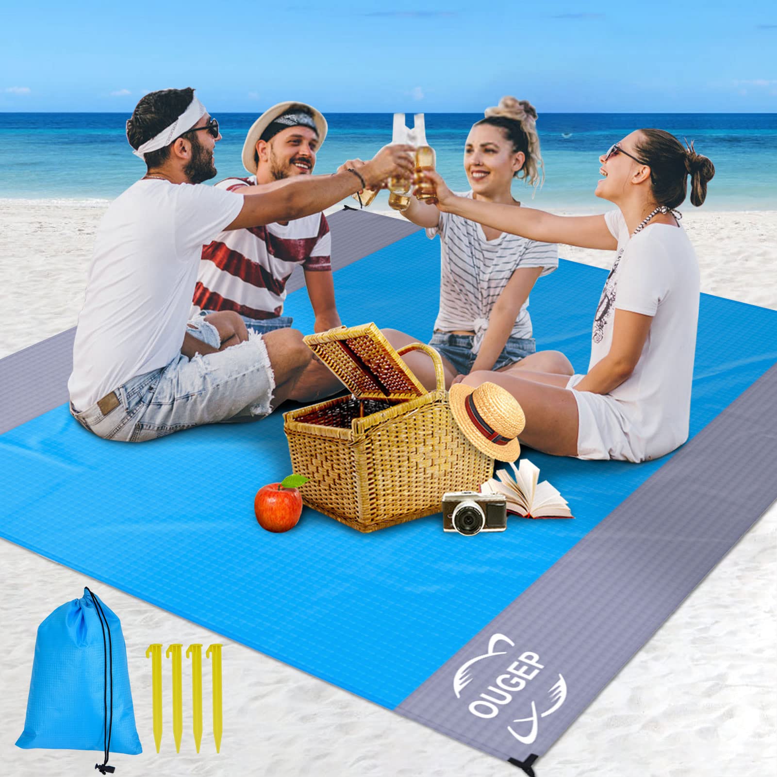 Ougep Coperta da Spiaggia Impermeabile 230x200cm