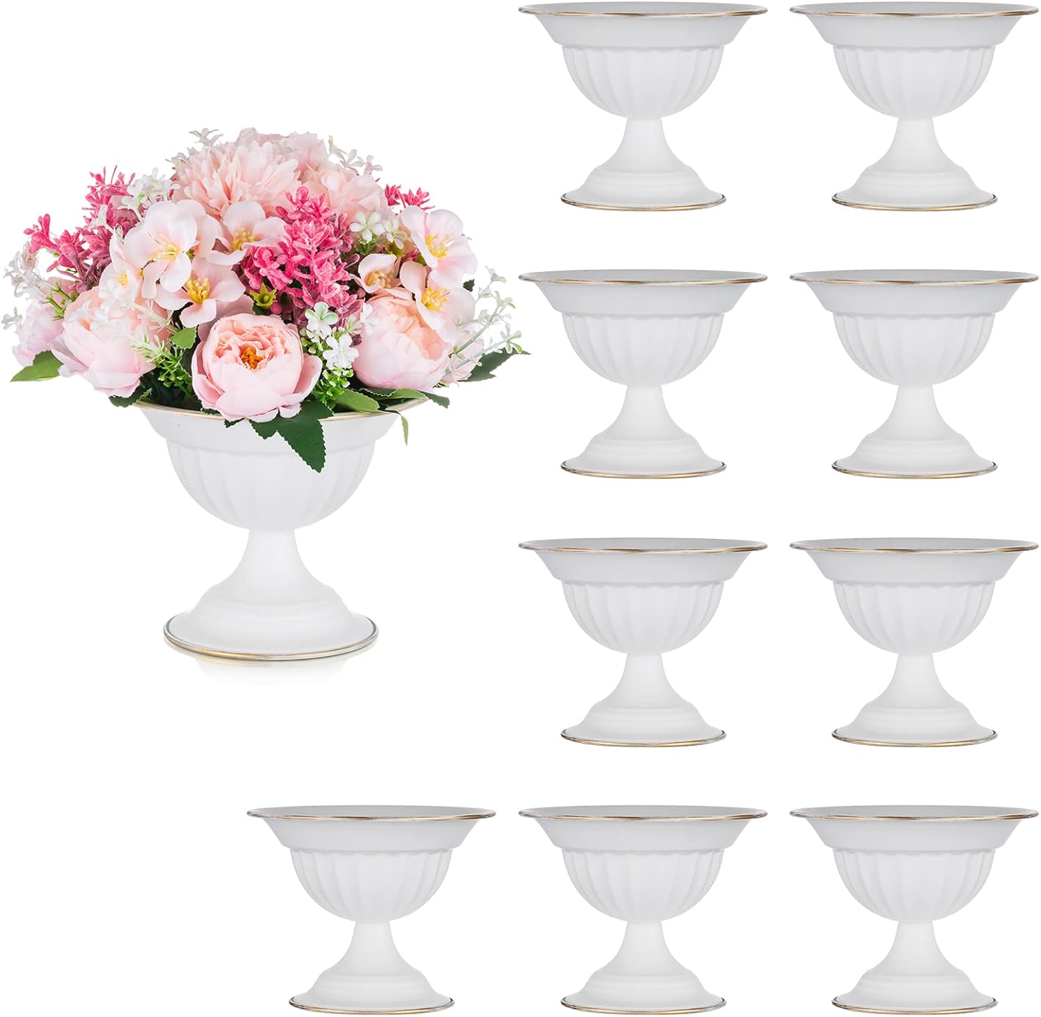 Sziqiqi Vaso Fiori Bianchi per Centrotavola Matrimoni, 10 Pz