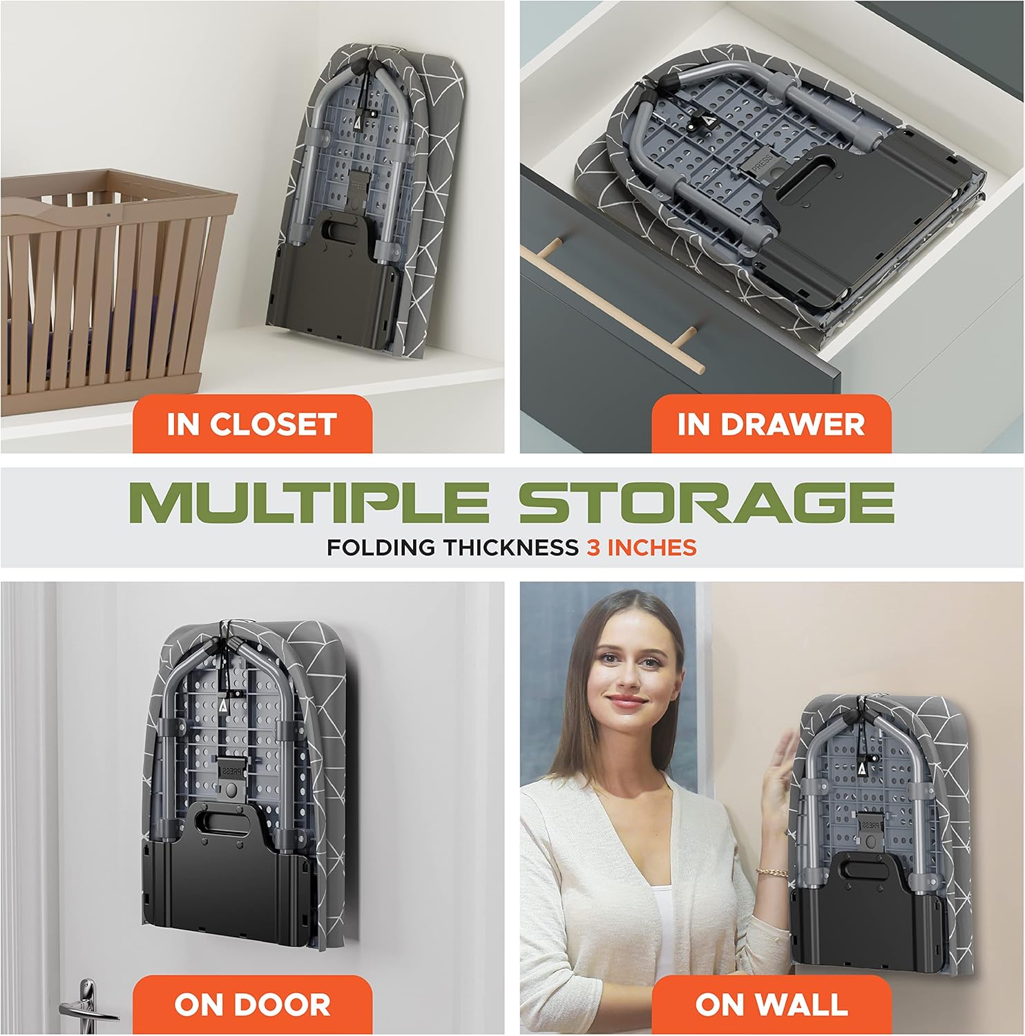 Xabitat Asse da Stiro da Tavolo Pieghevole, Verde - immagine 5