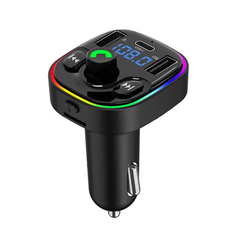 QUMOX G47 Manopola bluetooth Versione Tipo-C TF Card U-disk Trasmettitore FM per auto Lettore MP3 con luce RGB