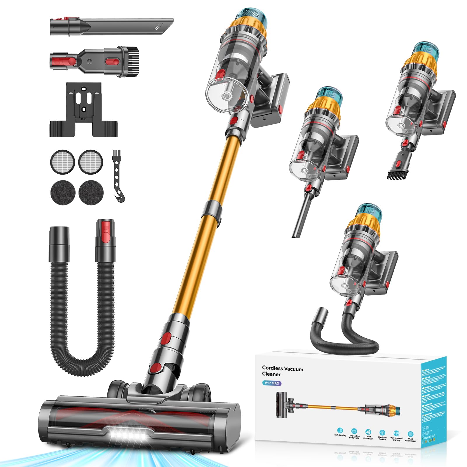 Aspirapolvere Senza Fili 48KPa/550W/70 Min, 2.0L