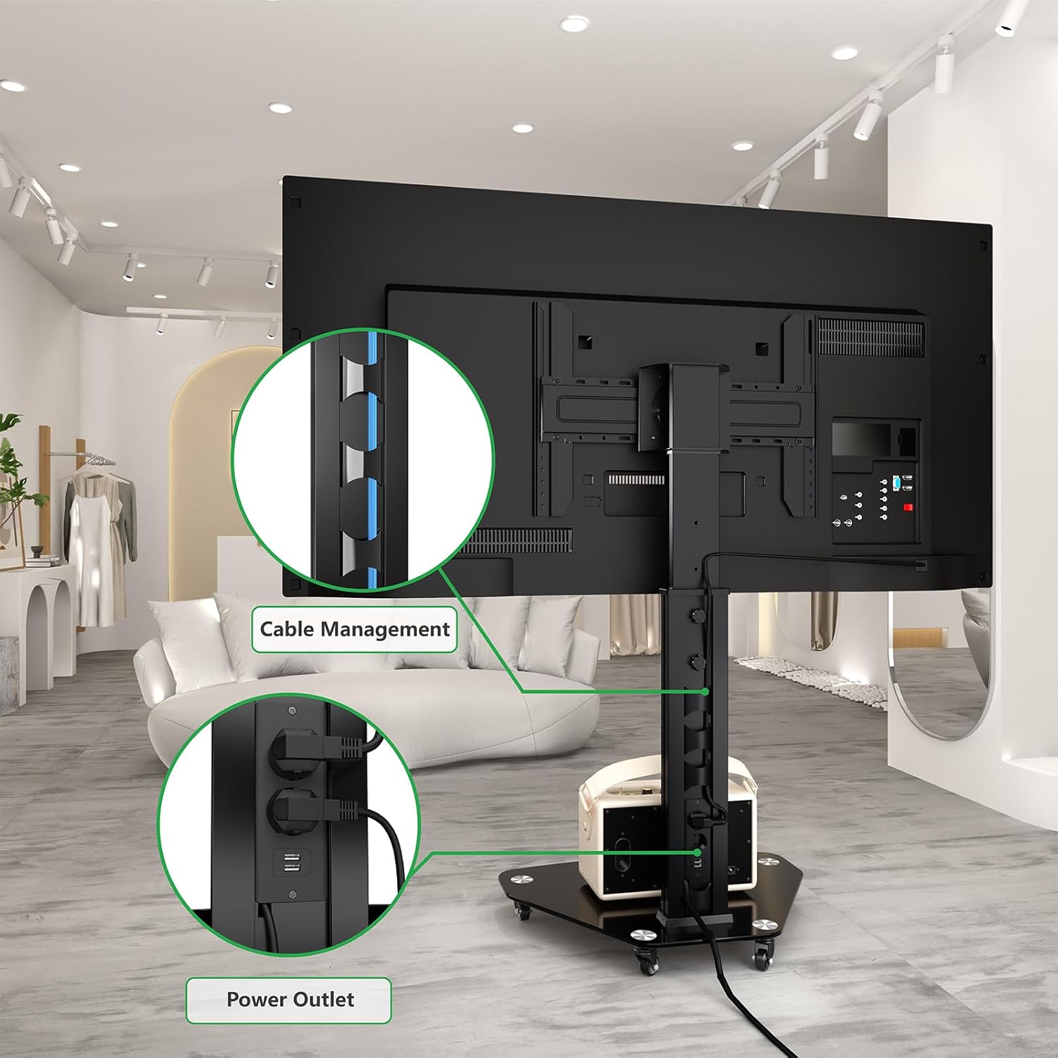 Proton 100 - Supporto TV portatile 32-75 pollici, Nero - immagine 6