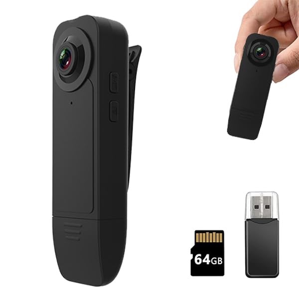 Body Cam HD 1080P con Audio e Video, 64GB