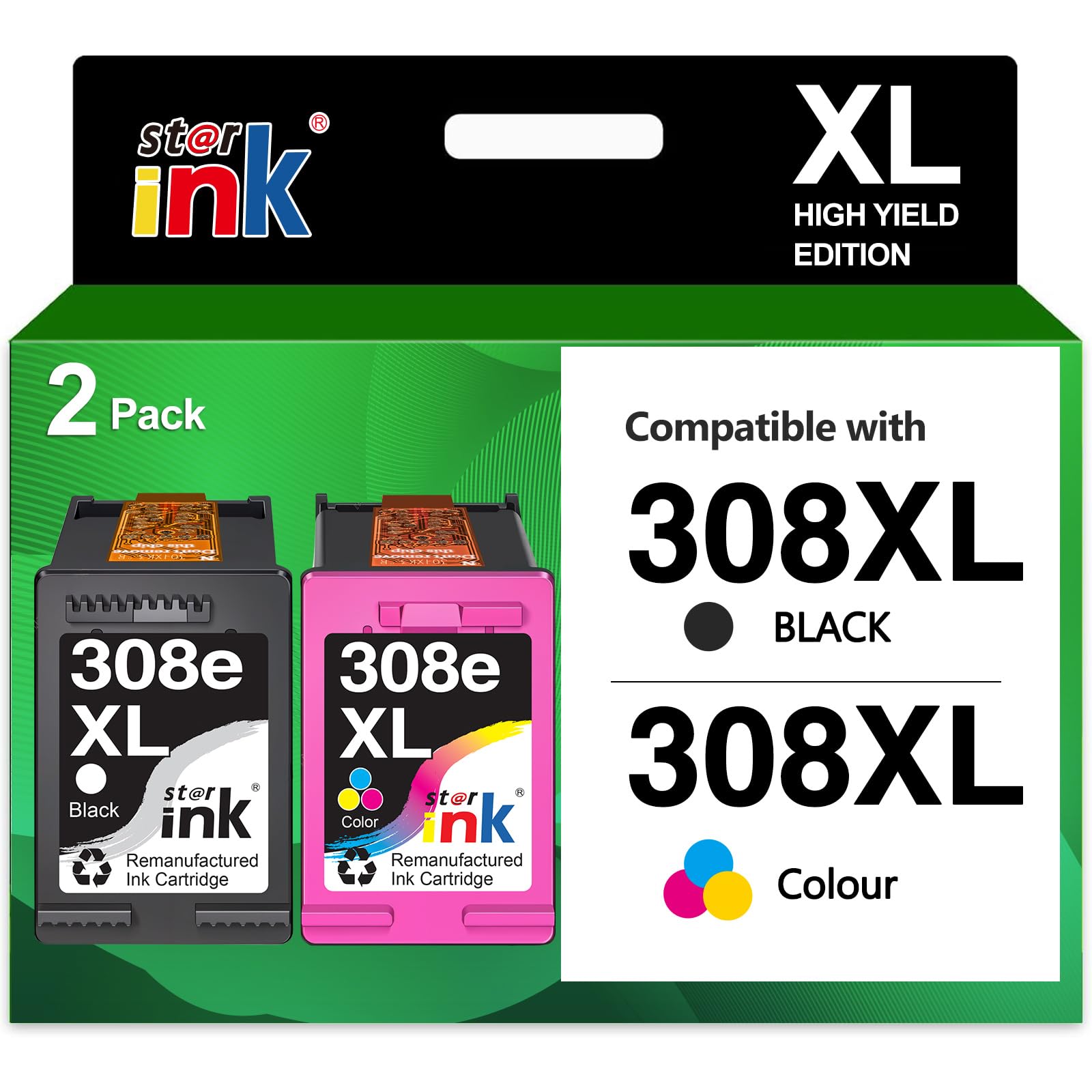 Starink 308XL Cartucce Compatibili HP - Nero e Colore (2 pz)