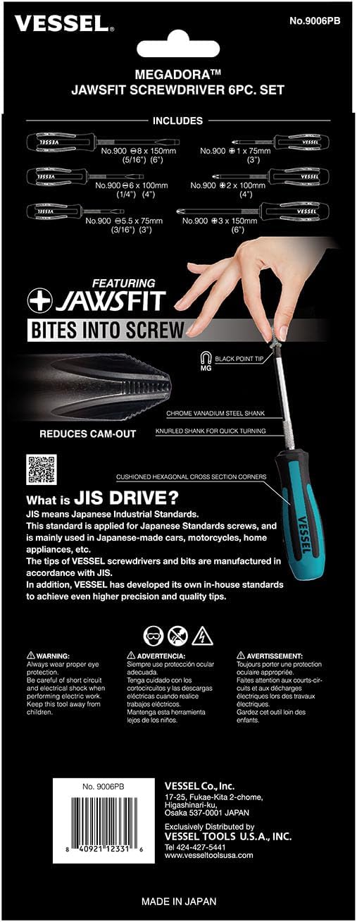 VESSEL Cacciavite MEGADORA, set da 6PZ - immagine 6