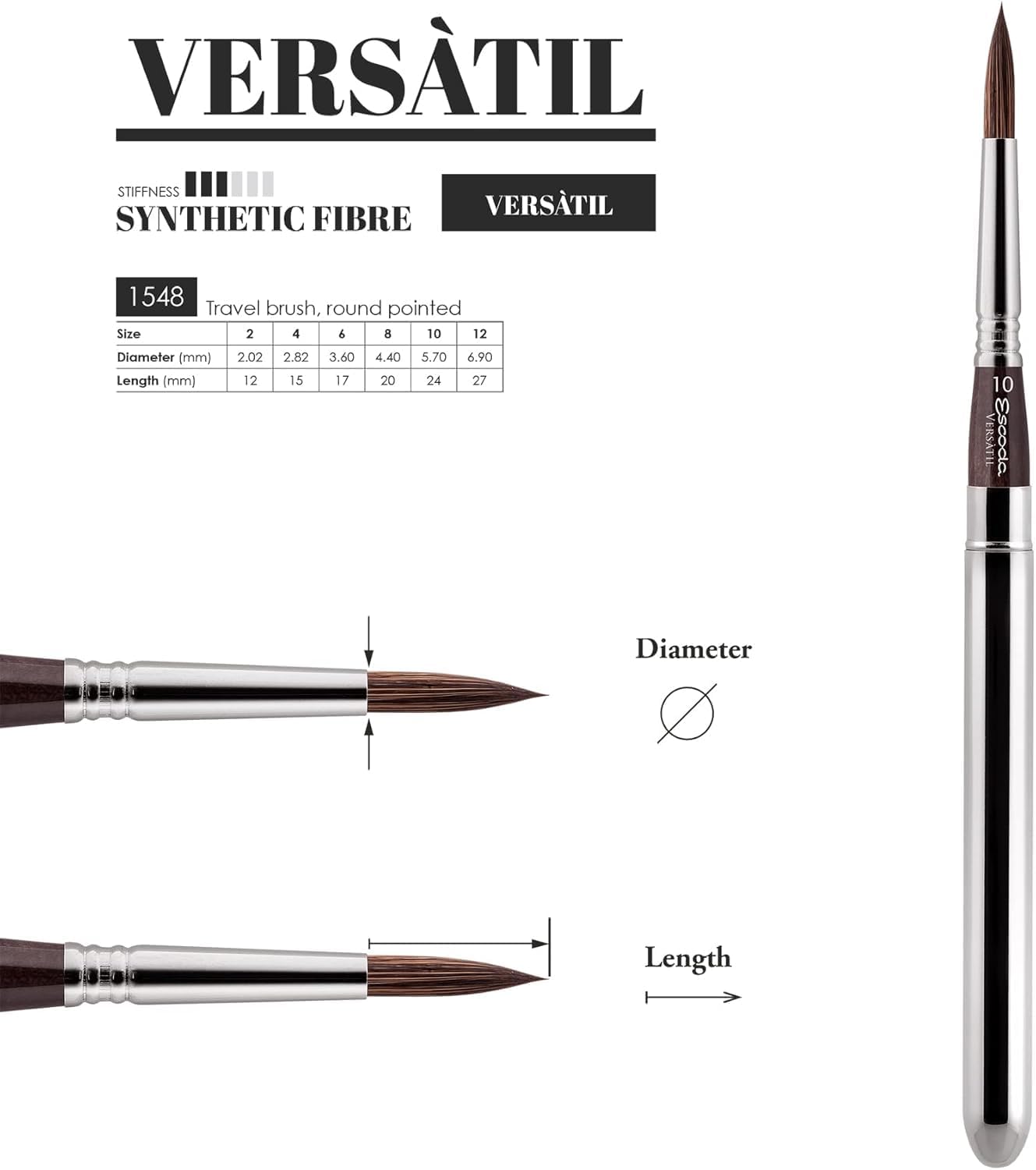 Escoda Set 3 Pennelli Acquerello Versàtil da Viaggio - immagine 6