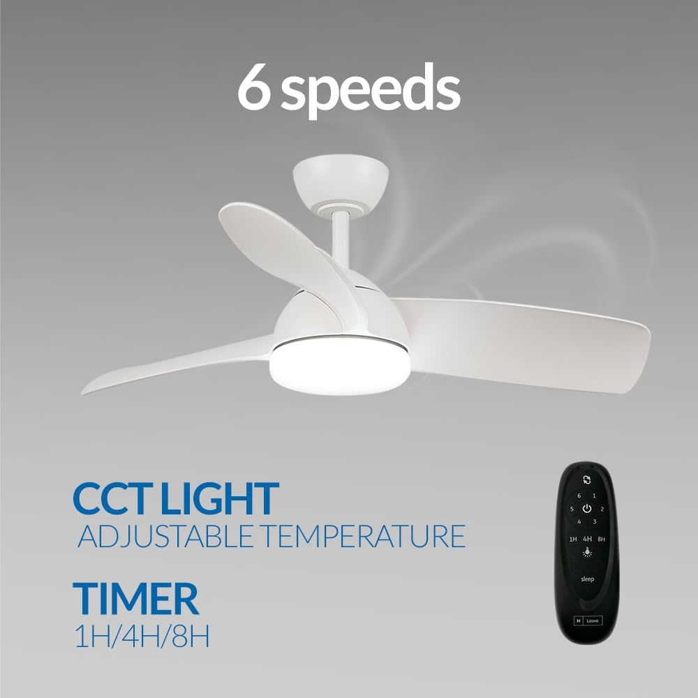 M Ledme - Ventilatore Soffitto Led White Face 59W - immagine 3