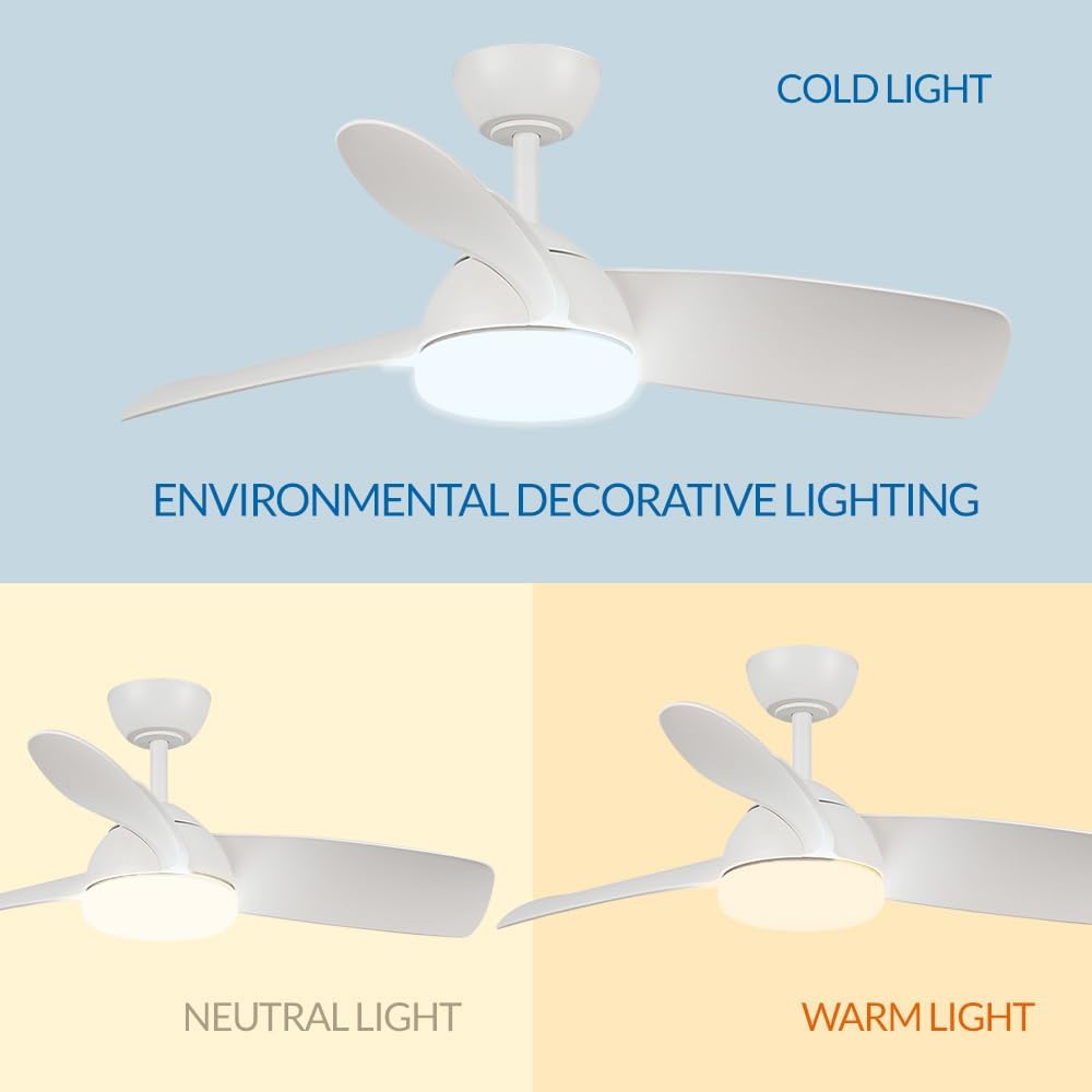 M Ledme - Ventilatore Soffitto Led White Face 59W - immagine 4