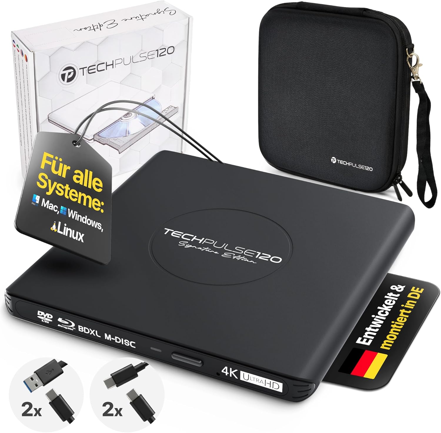 Techpulse120 Masterizzatore Blu-ray DVD CD USB 3.1 Esterno - immagine 1