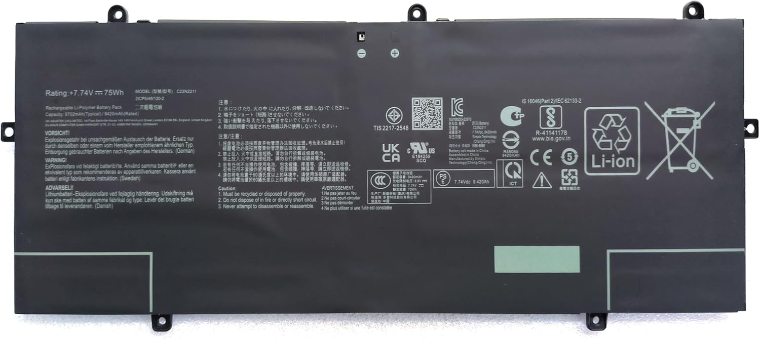 7xinbox Batteria C22N2211 7.74V 75Wh per ASUS Zenbook 14 OLED - immagine 1