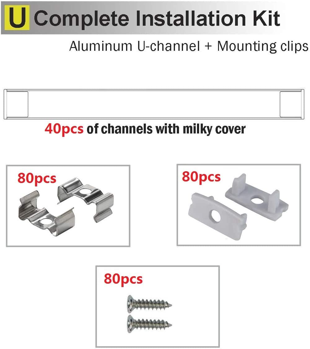 Starlandled - Profilo LED 40x1m in Alluminio a U - immagine 2