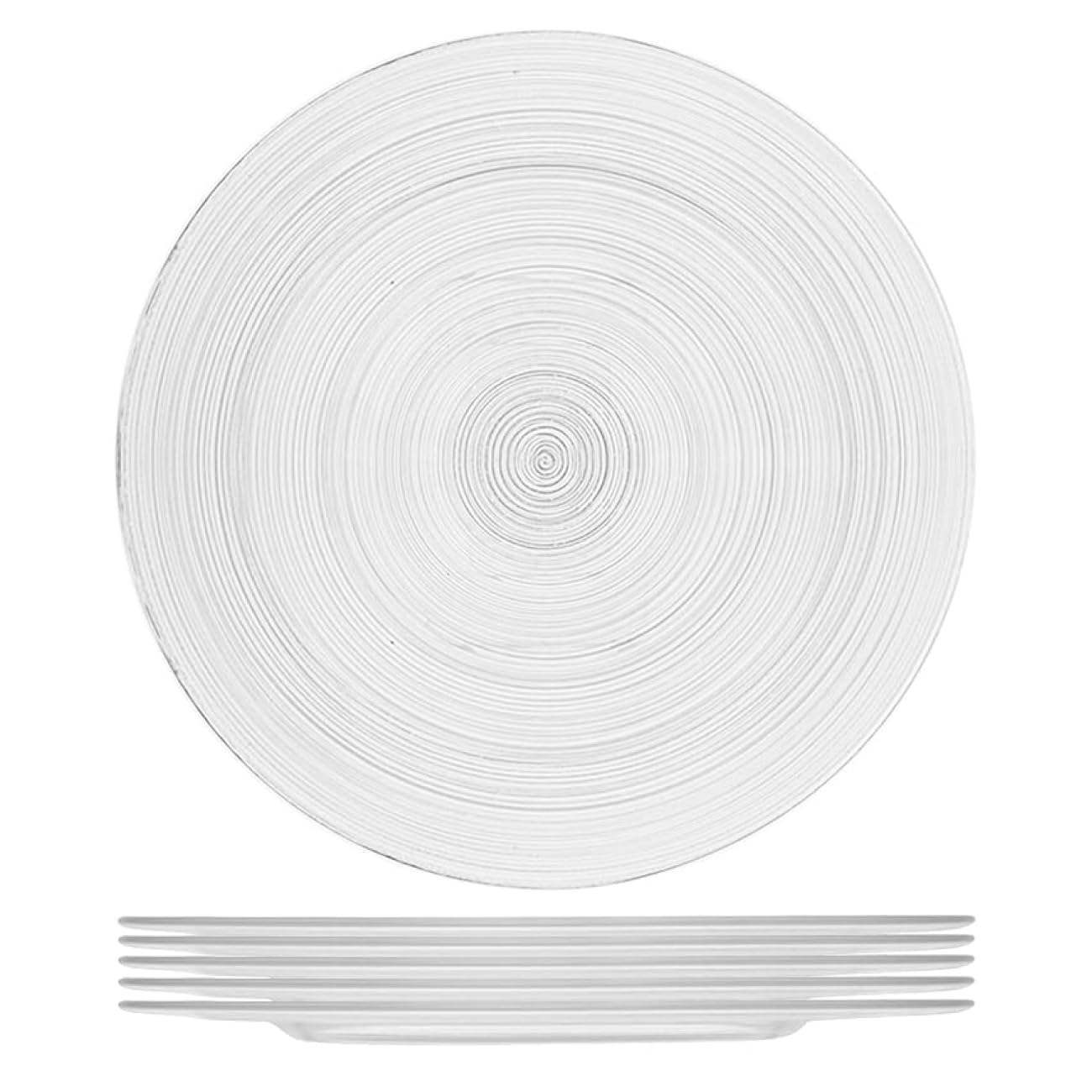 H&h set 6 sottopiatti circle in vetro cm32