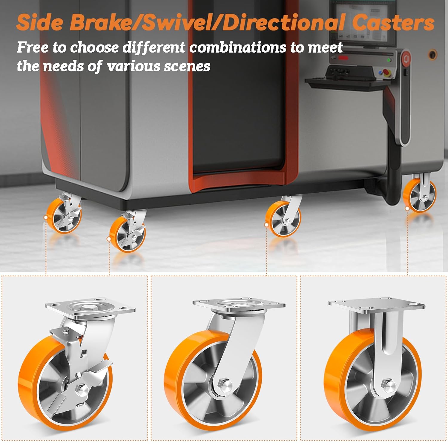 W B D WEIBIDA Rotelle per Mobili Pesanti Fisse 150mm (Set 2) - immagine 5