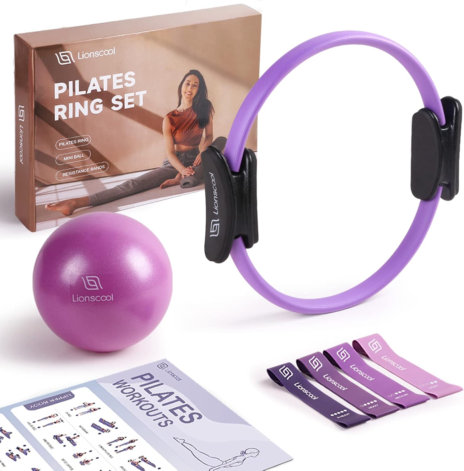 Lionscool Set Anelli Pilates 35,5 cm con Manici Imbottiti - immagine 1