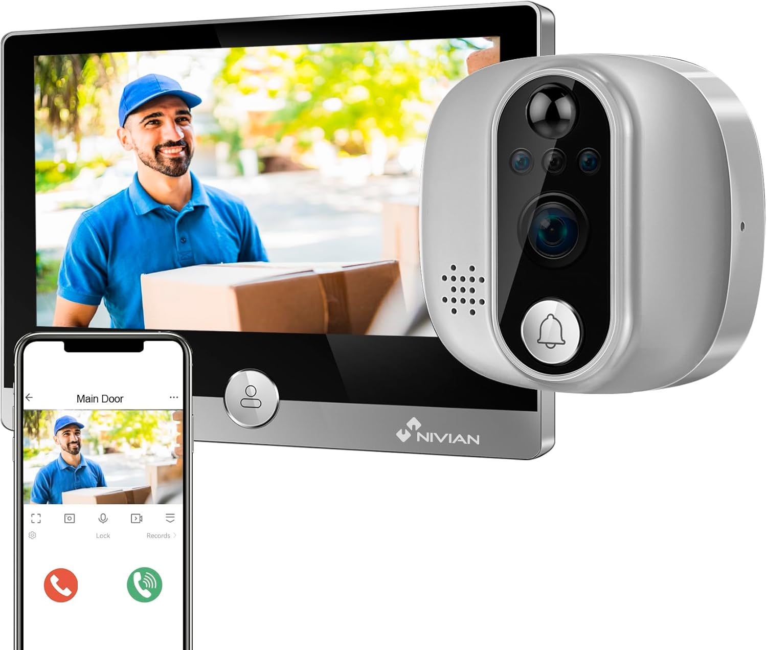 Nivian Spioncino Digitale WiFi Full HD con Batteria