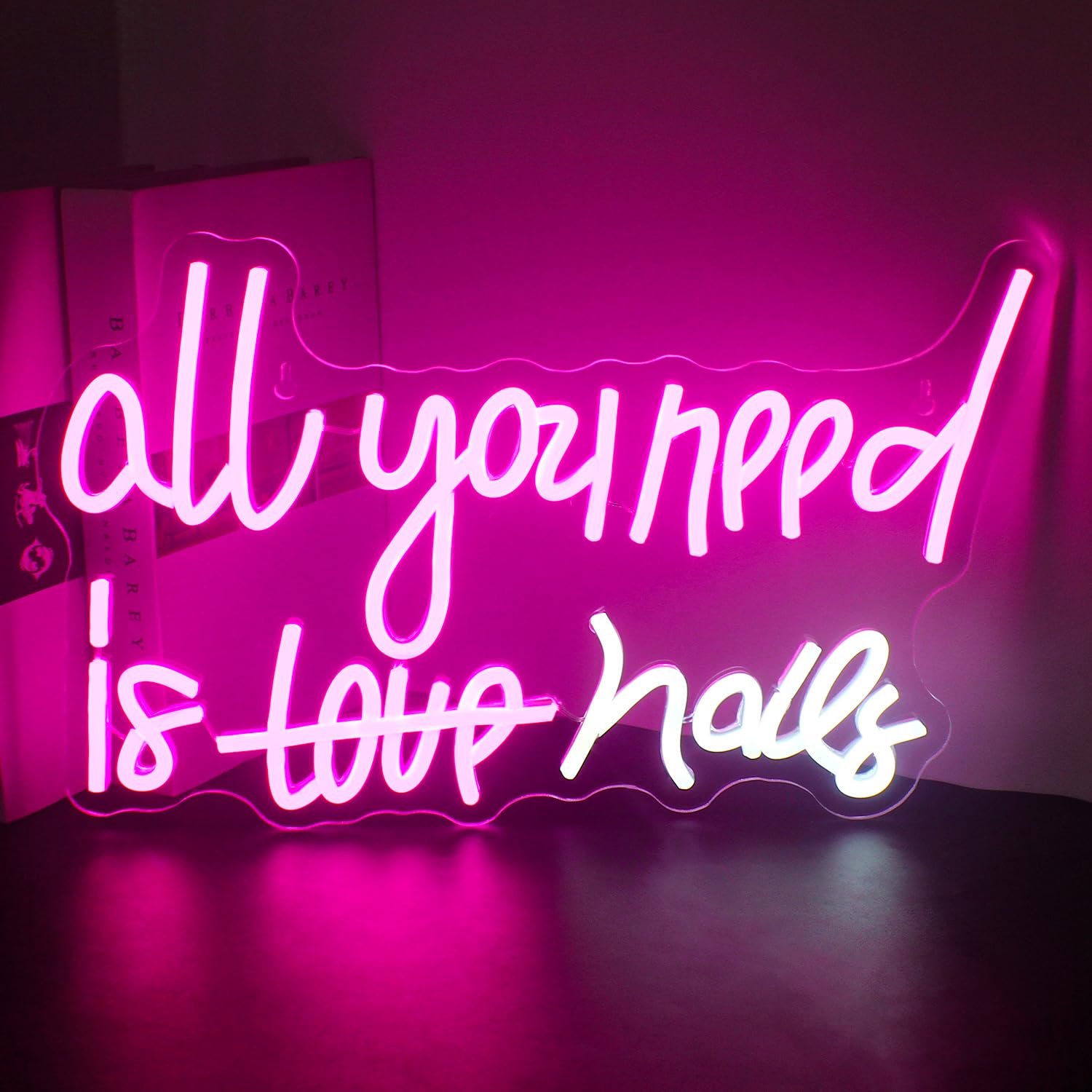 All You Need is Nails - Insegna Neon LED Rosa USB