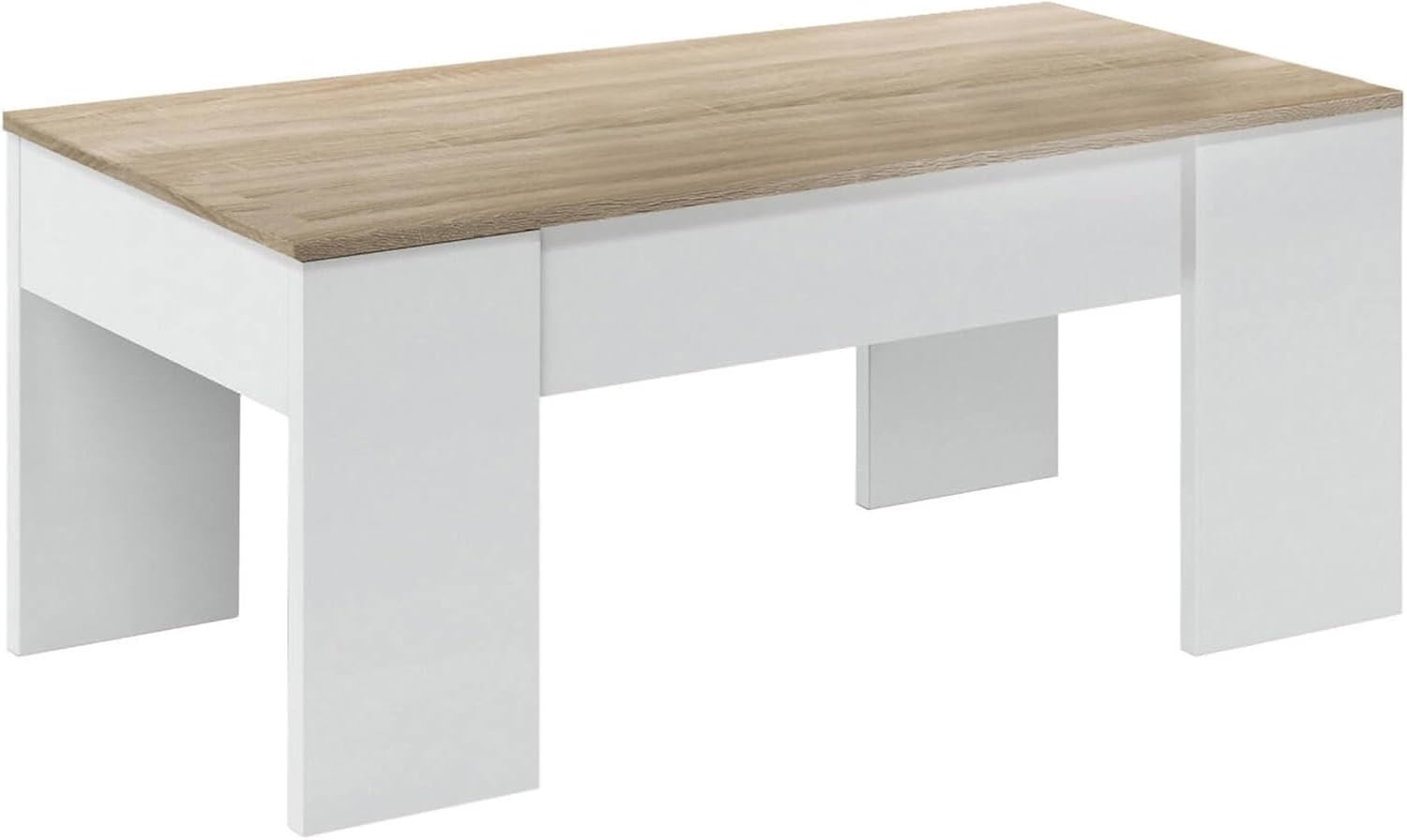 Dmora Tavolino da Salotto Oceanside, Bianco e Rovere - immagine 4