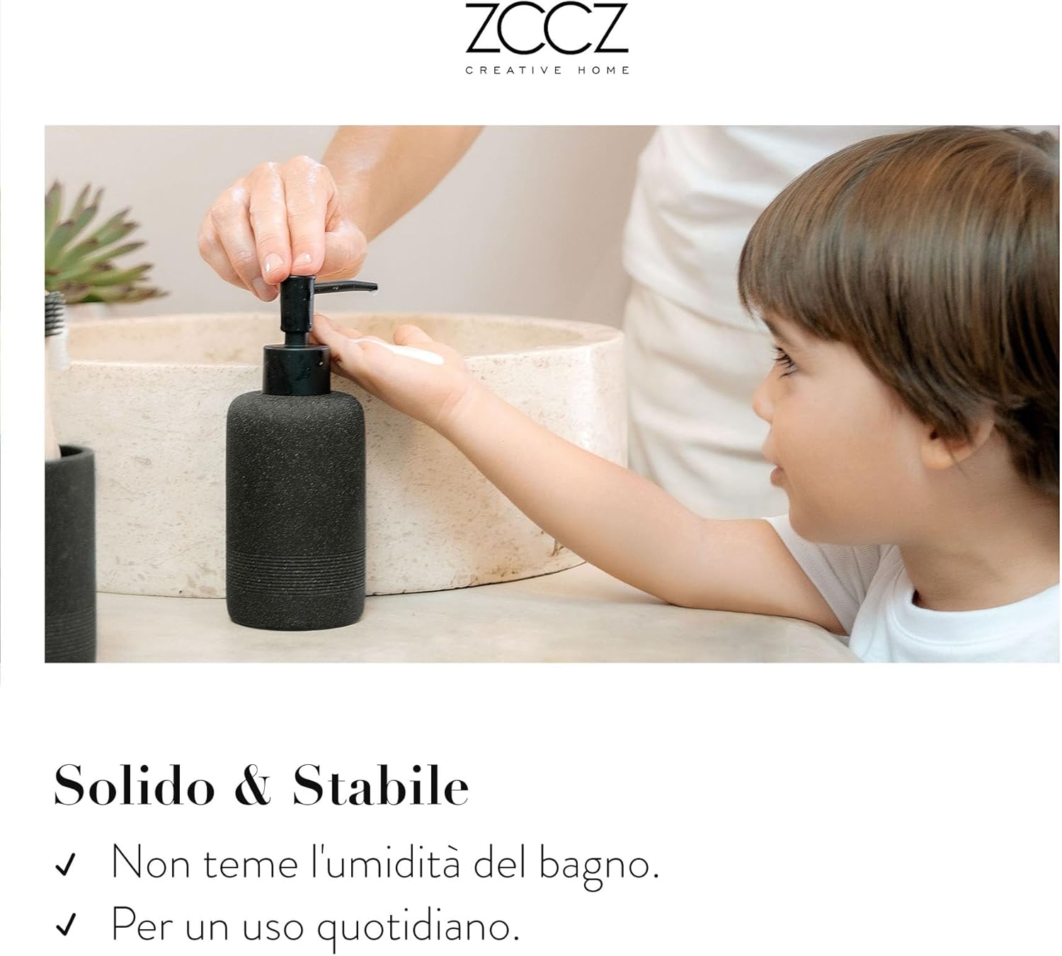 Zccz Set Bagno Accessori Completo 6 pezzi, Nero - immagine 5