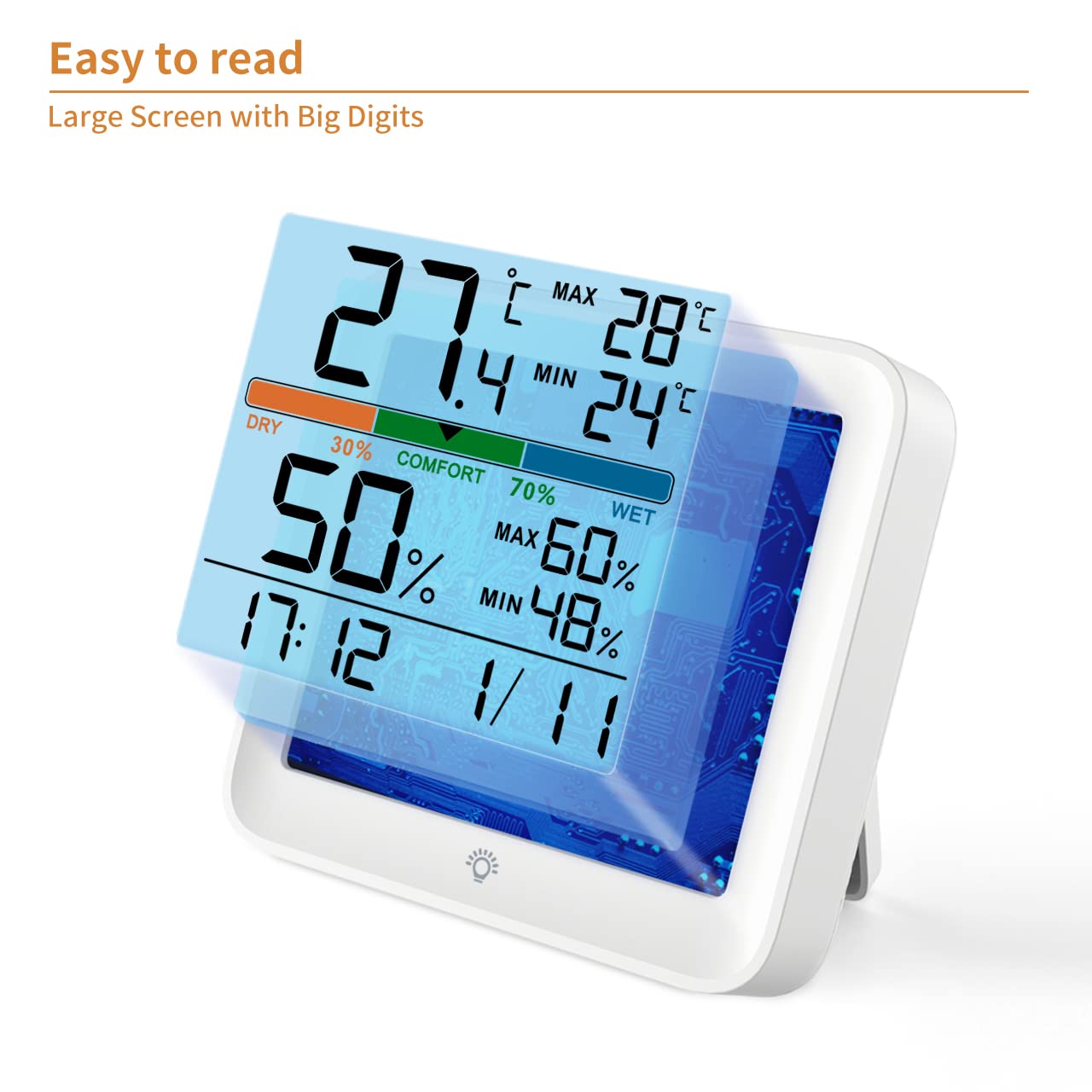 Noklead Igrometro Termometro Digitale per Interni - immagine 8