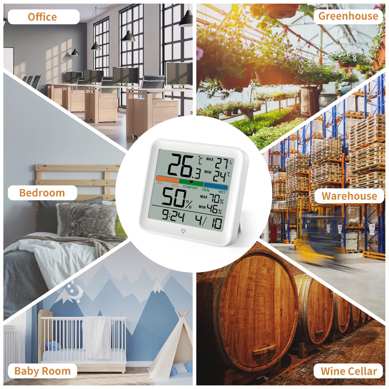 Noklead Igrometro Termometro Digitale per Interni - immagine 9