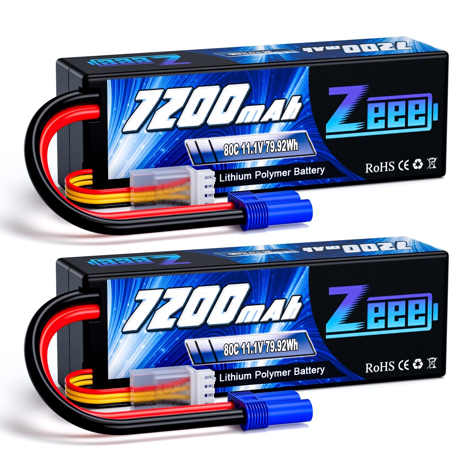 Zeee 3S Lipo Batteria 11,1V 80C 7200mAh Hardcase (2 pz)