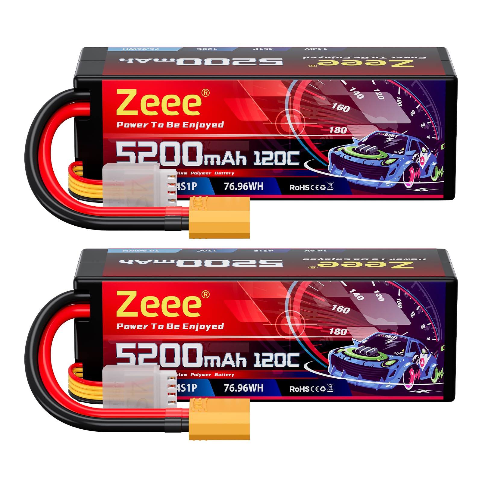 Zeee Lipo 4S 5200mAh 120C Hardcase con XT90 (2 pz)
