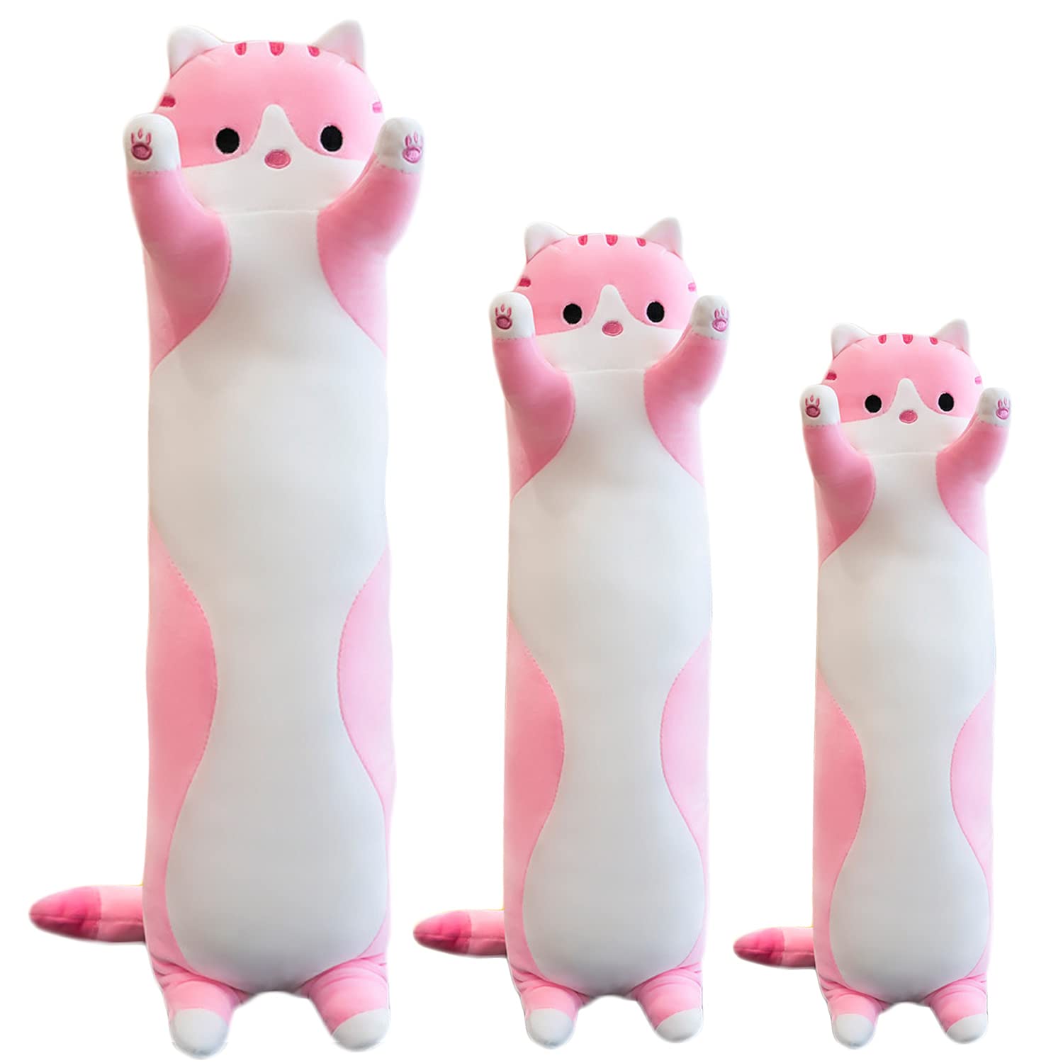 Kekeso Gatto Peluche Cuscino Lungo Morbido 90cm, Pink