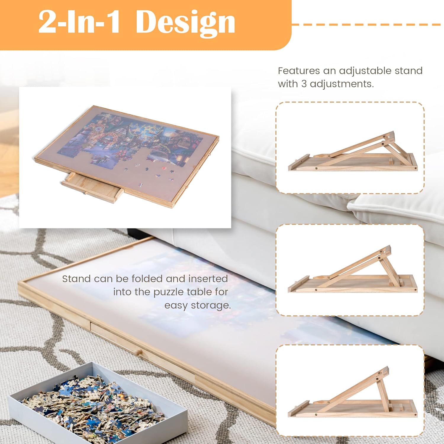 Tektalk Tavolo da Puzzle con Supporto Regolabile - immagine 2