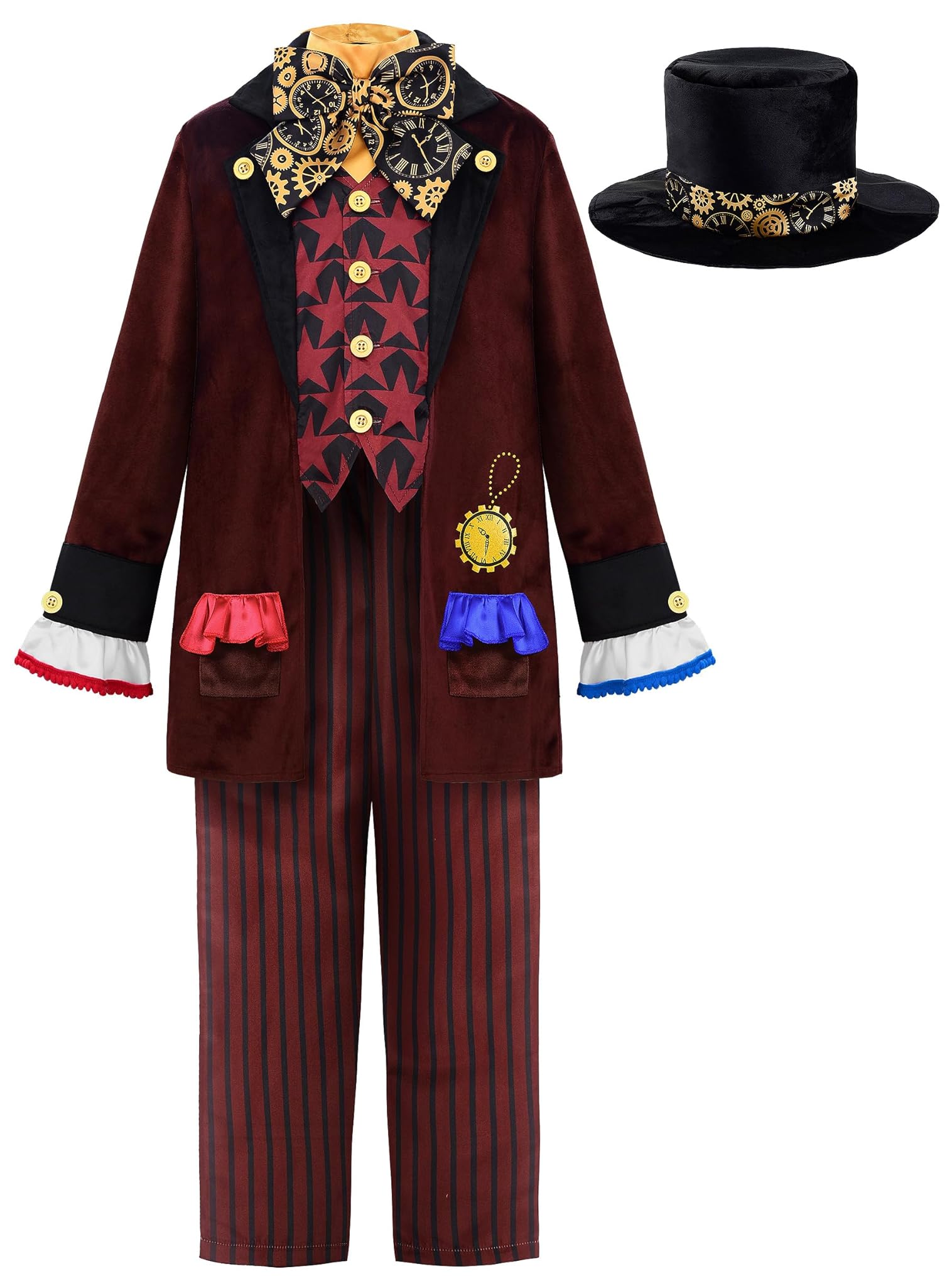 ReliBeauty Costume Cappellaio per Bambino 3-12 Anni