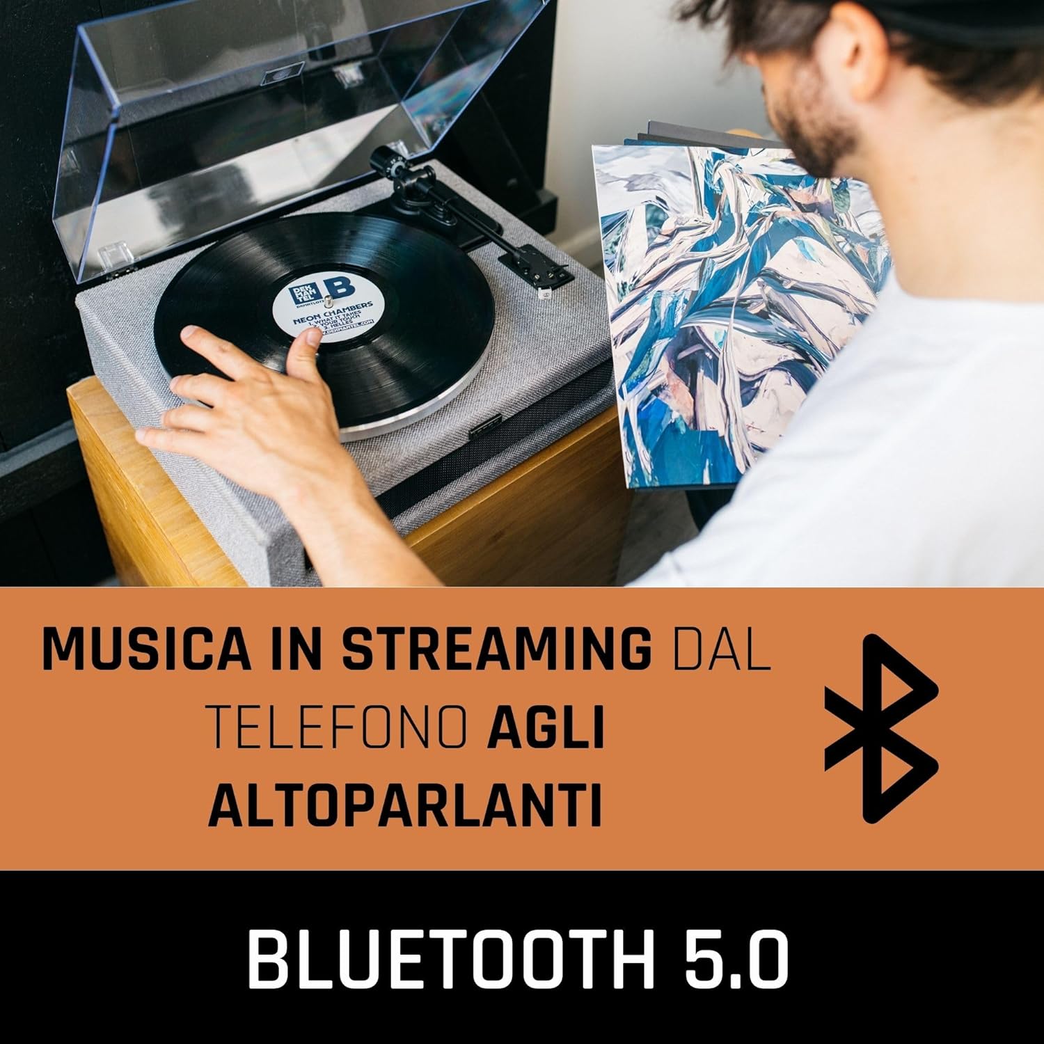 Lenco Giradischi LS-440 Bluetooth con Altoparlante 40W - immagine 3