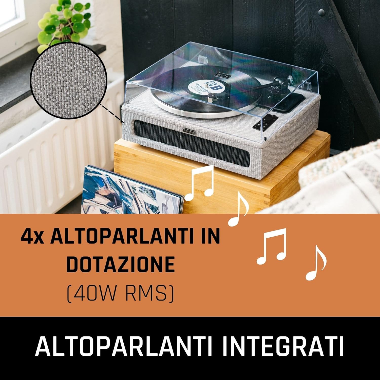Lenco Giradischi LS-440 Bluetooth con Altoparlante 40W - immagine 5