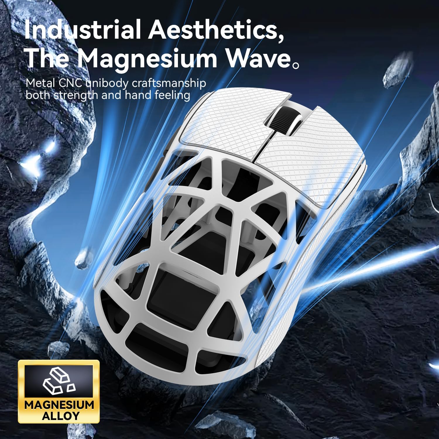 Attack Shark R2 Mouse Gaming Wireless 8K 48g, White - immagine 5