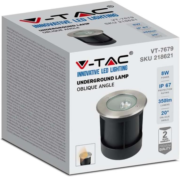 VT-7679 8W LED COB UNDERGROUND LIGHT (OBLIQUE ANGLE 20'D) COLORCODE:4000K - immagine 2