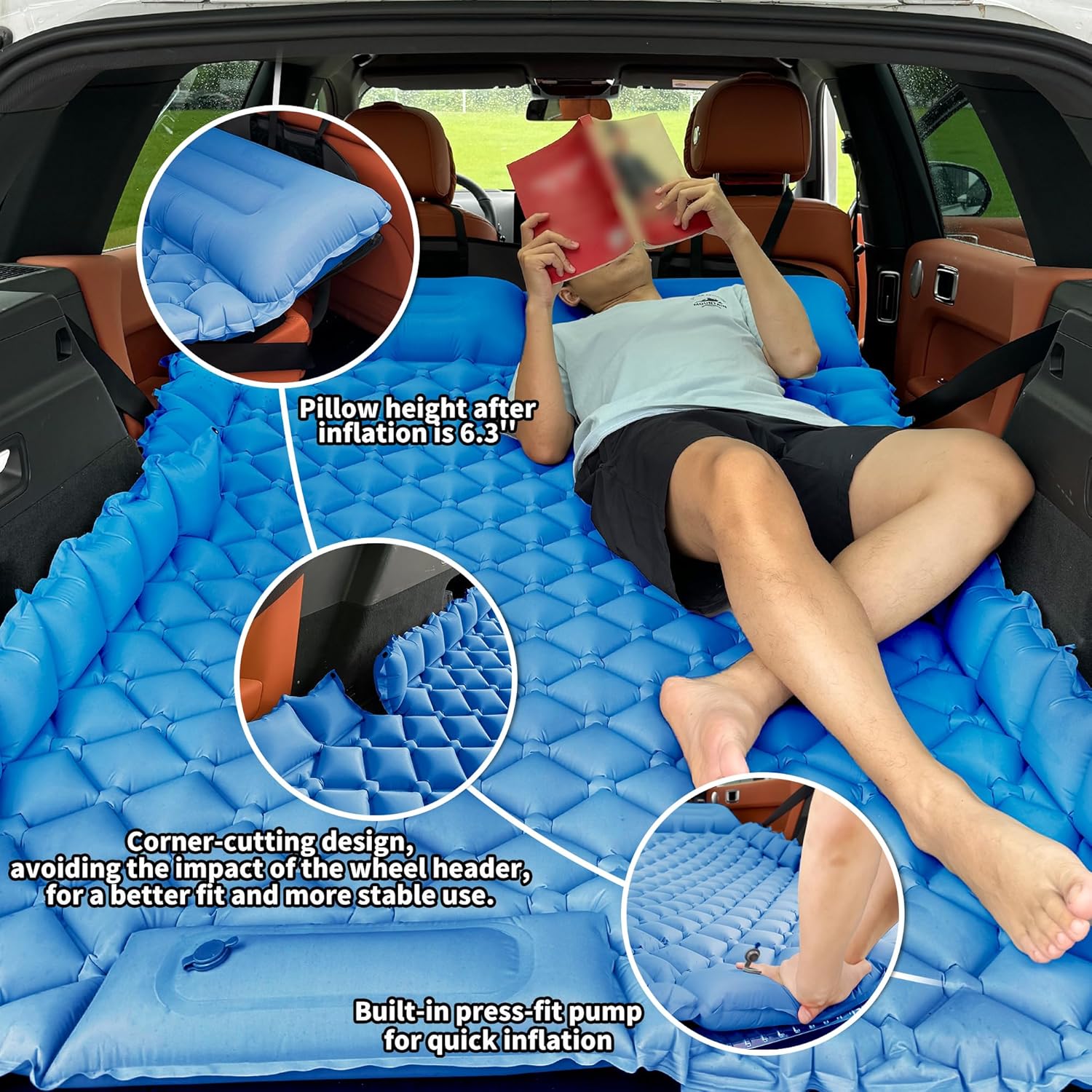 Eulant Materasso Gonfiabile per Auto 183x131x7cm - immagine 3